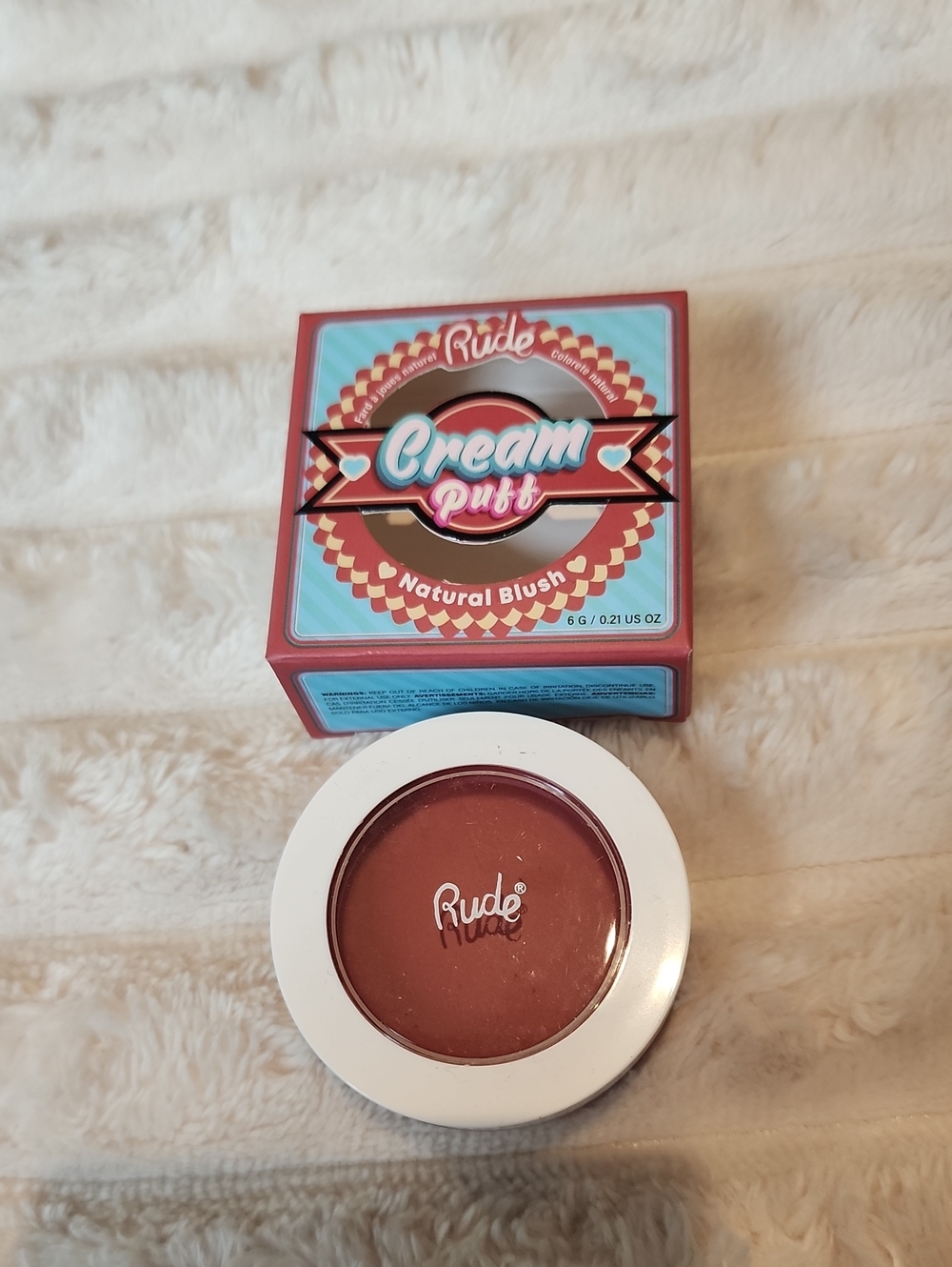 NWT Rude Cosmetics Cream Puff Natural Blush- Shortcake